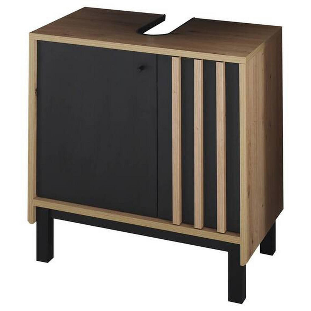 MID.YOU SKRINKA POD UMÝVADLO, čierna, dub artisan, dub artisan, 60/60/36 cm