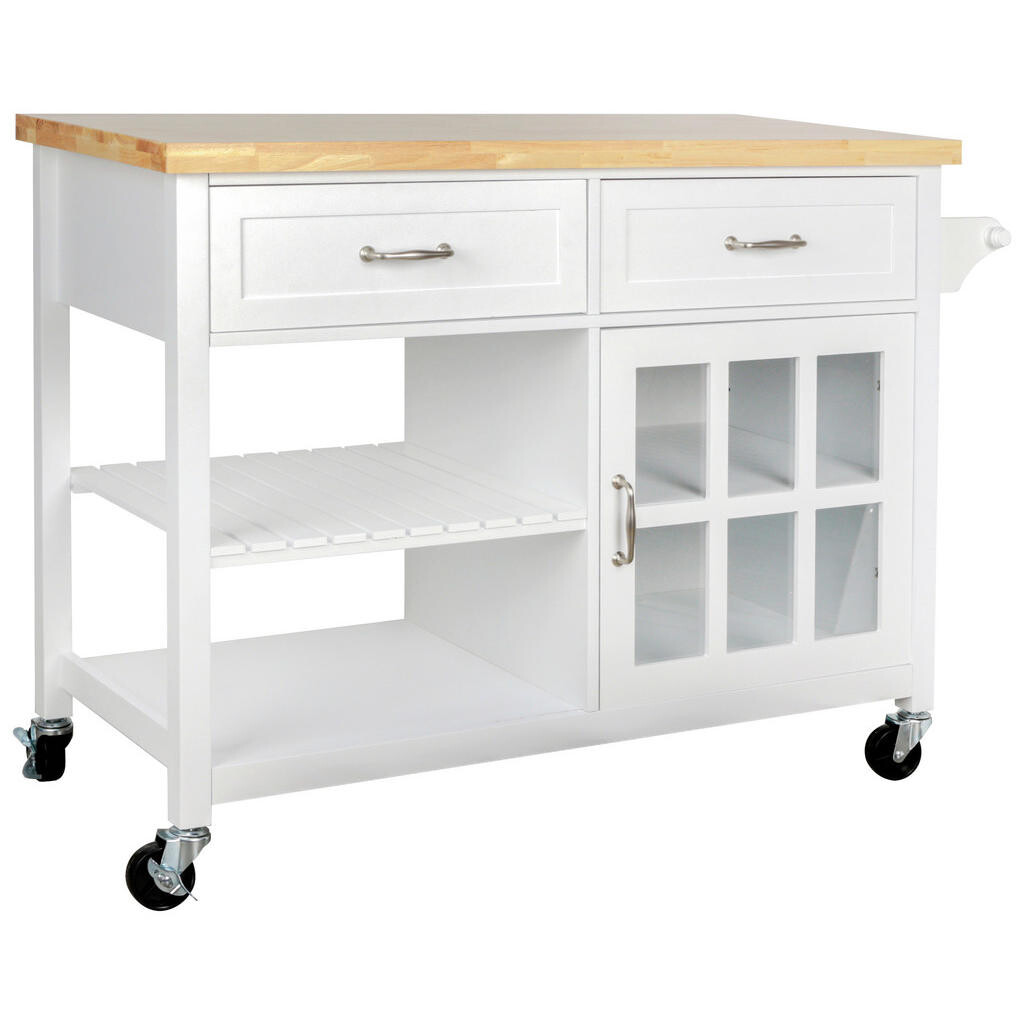 Livetastic SERVÍROVACÍ VOZÍK, prírodná farba, biela, 117/86/48 cm