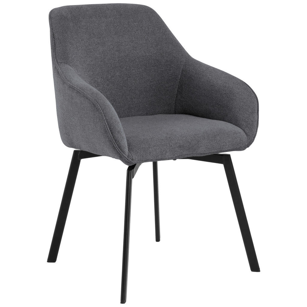 MID.YOU STOLIČKA S PODRÚČKAMI, oceľ, štruktúra, sivá