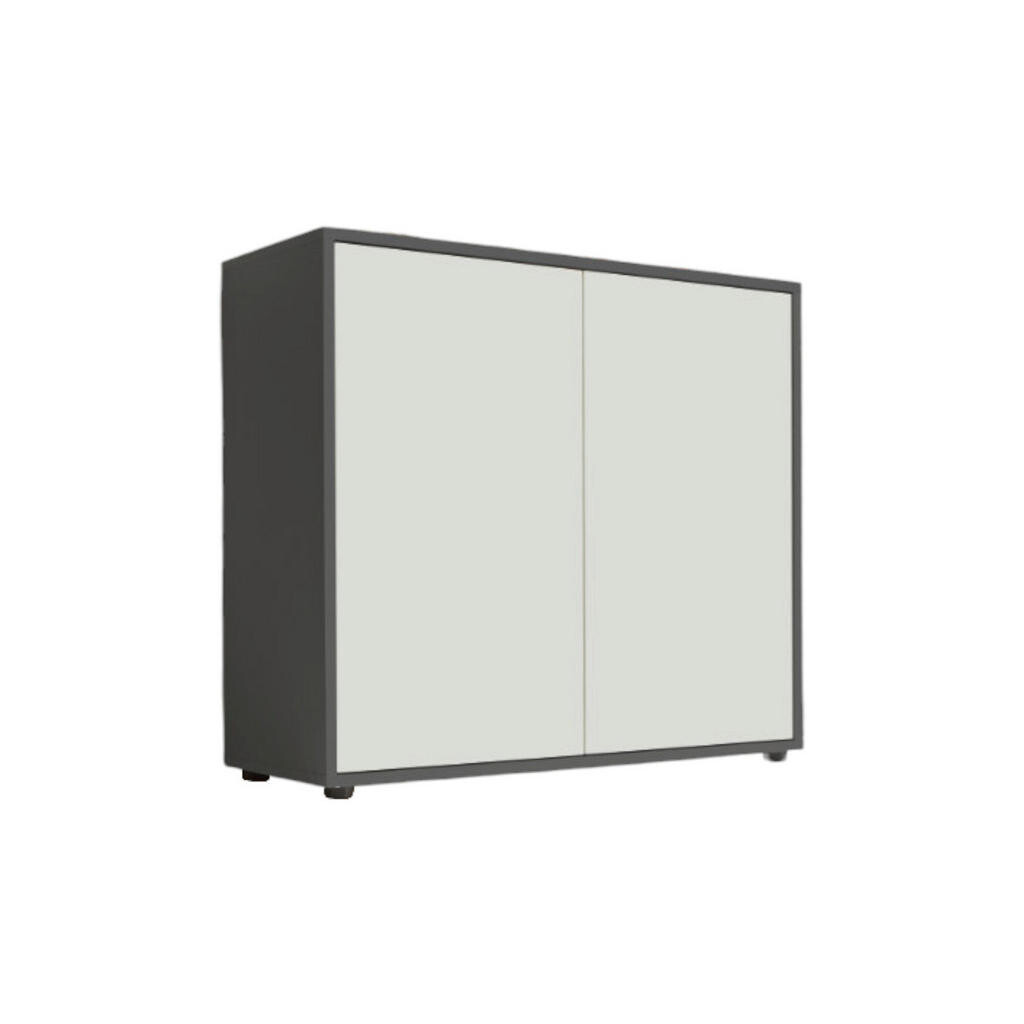 MID.YOU KOMODA, antracitová, biela, 79/73/33 cm