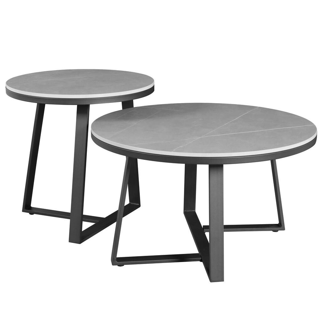 MID.YOU KONFERENČNÝ STOLÍK, sivá, kameň, 69/40 cm