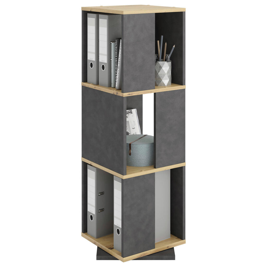 MID.YOU REGÁL, tmavosivá, dub artisan, 34/108/34 cm