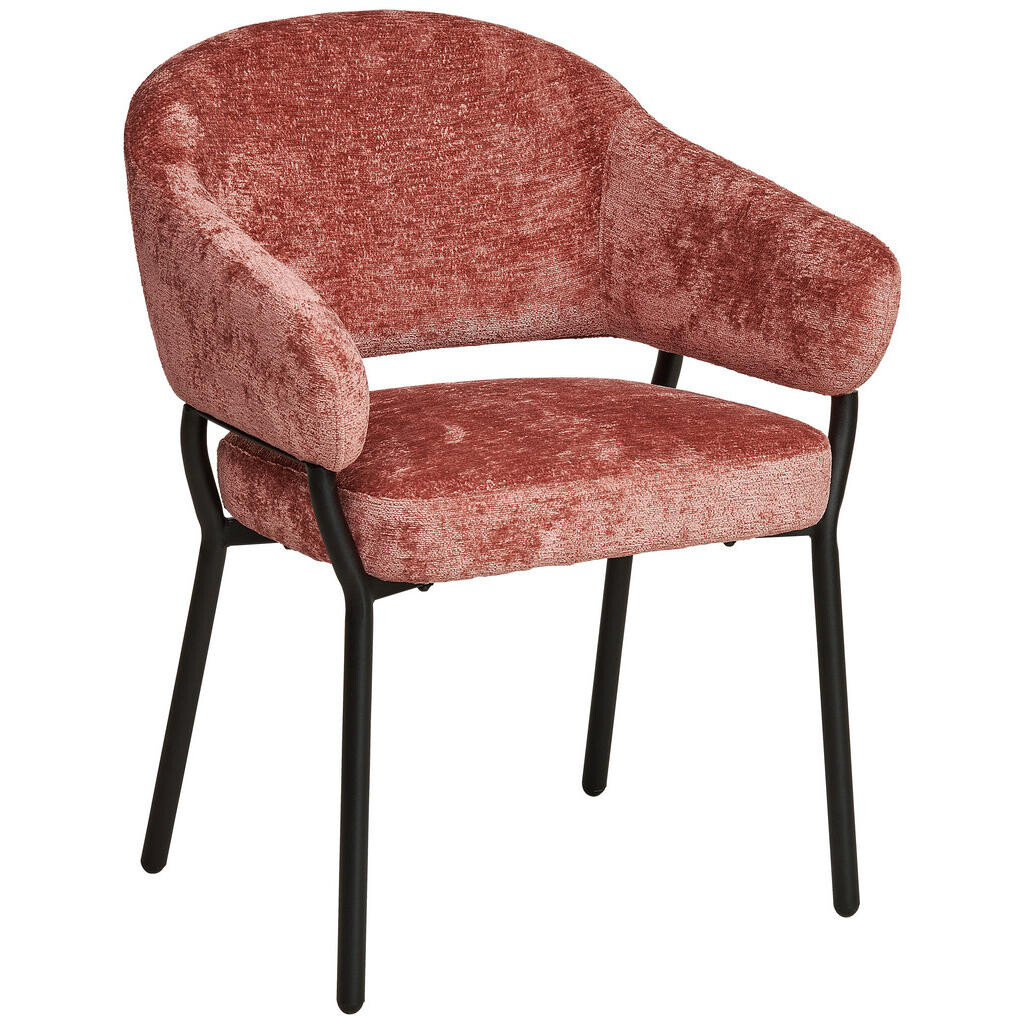 MID.YOU STOLIČKA S PODRÚČKAMI, železo, mikrovlákno, pink