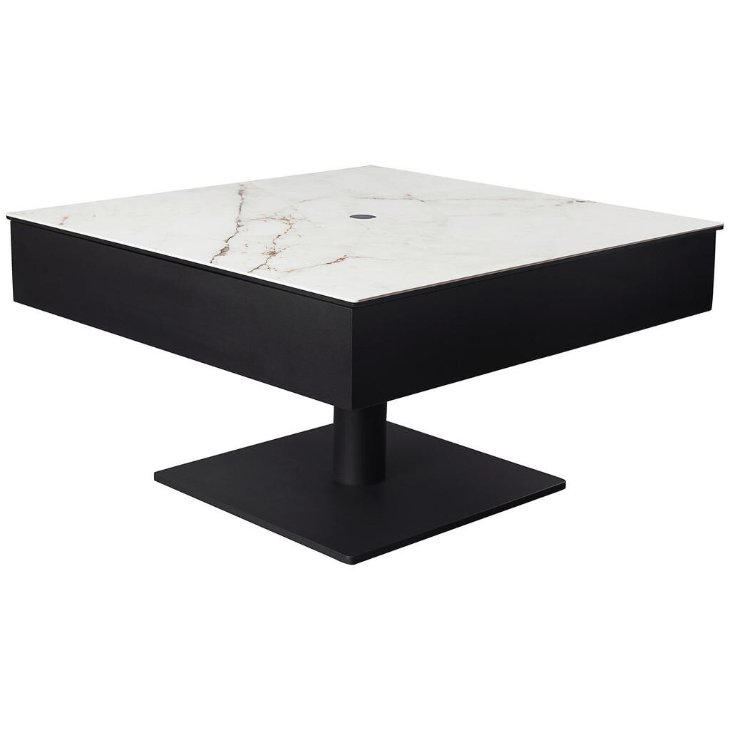 Dieter Knoll KONFERENČNÝ STOLÍK, čierna, biela, kov, sklo, keramika, kompozitné drevo, 75/75/42-57 cm