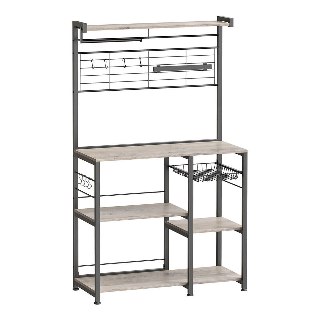 MID.YOU REGÁL, čierna, sivobéžová, uhlíková oceľ, 90/167/42 cm