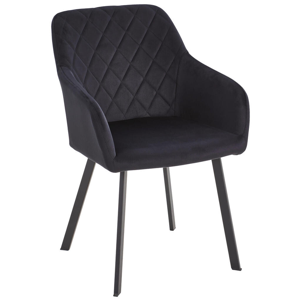 Livetastic STOLIČKA S PODRÚČKAMI, železo, zamat, čierna