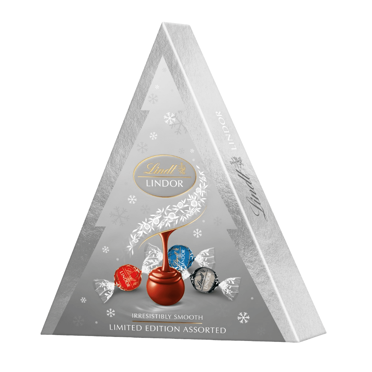 LINDT LINDOR Vianočný stromček Strieborný Mix 125 g