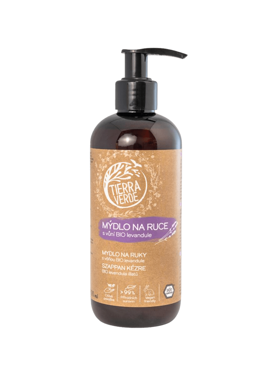 TIERRA VERDE Tekuté mydlo na ruky s vôňou BIO levanduľe 290 ml