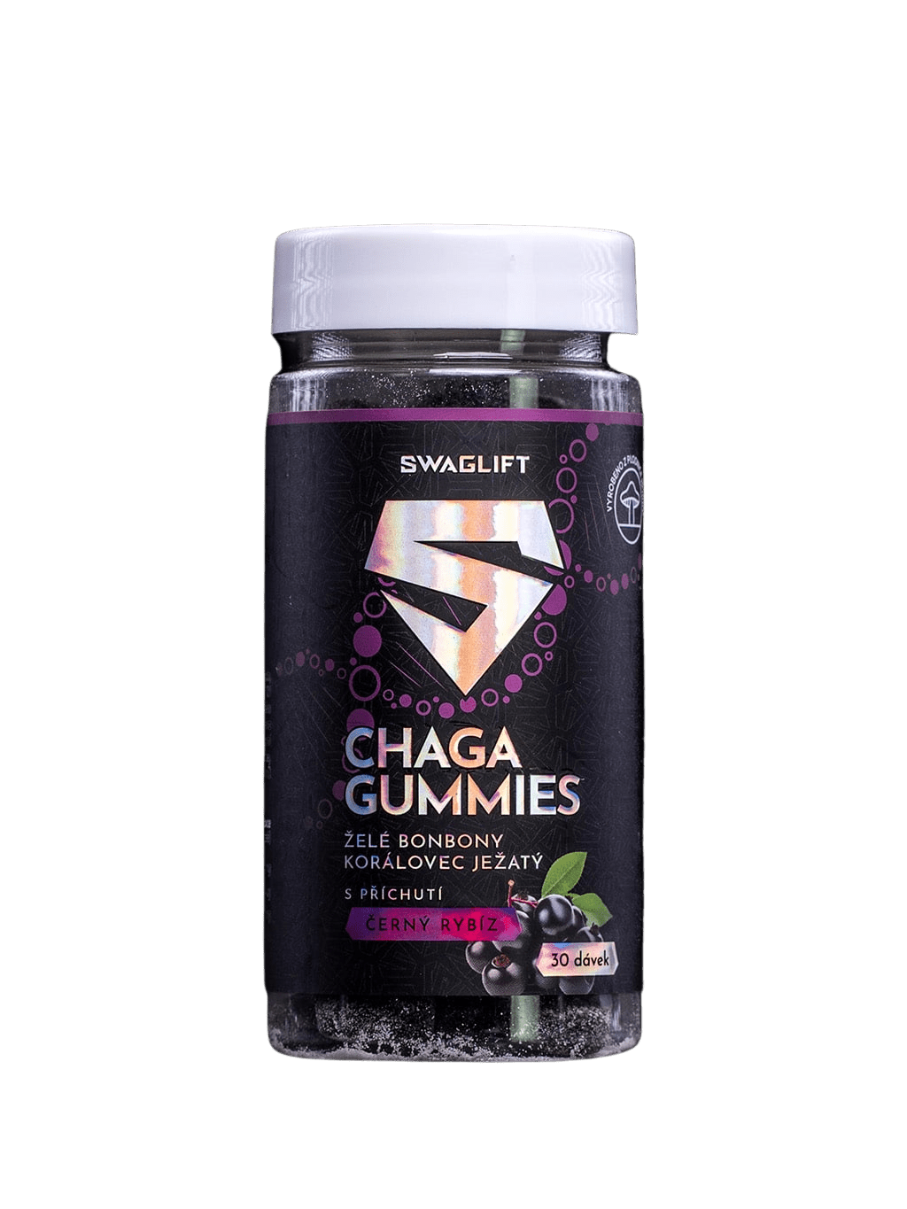 SWAGLIFT Chaga gummies s príchuťou čiernych ríbezlí 60 ks