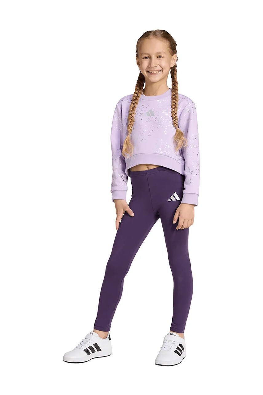 Detská tepláková súprava adidas 2-pak fialová farba, JW2421