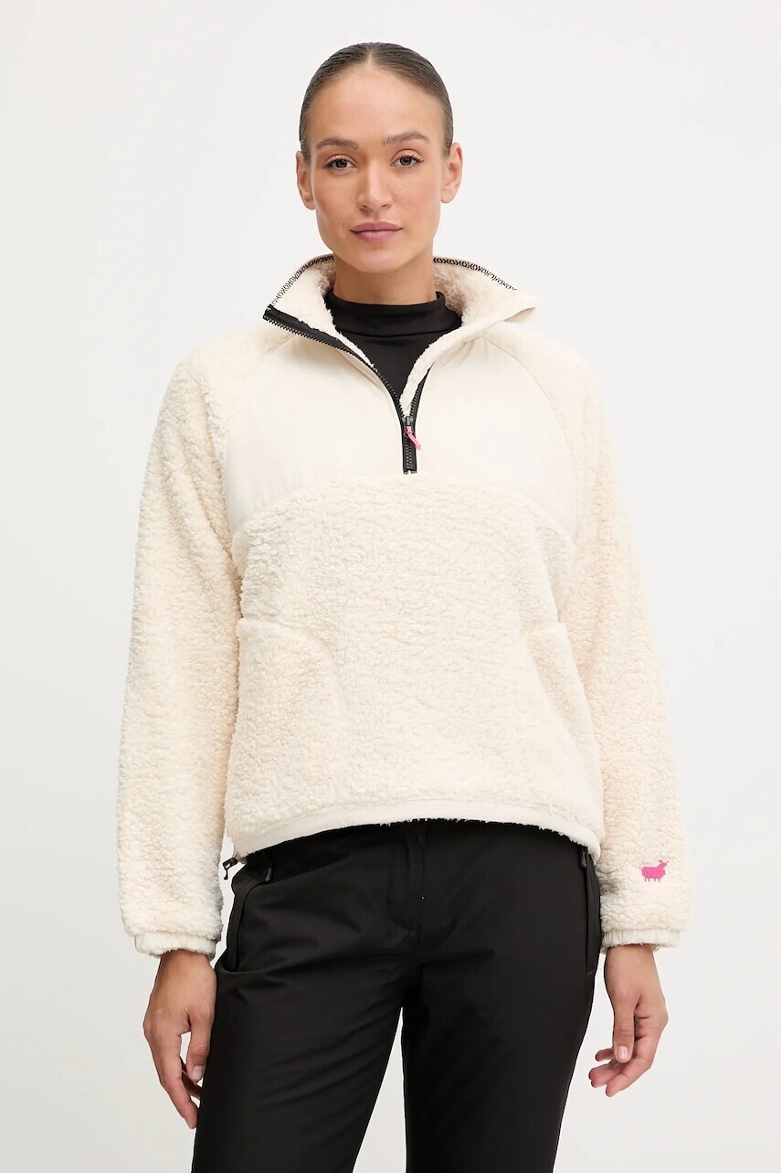 Mikina Kari Traa OLIVIA béžová farba, jednofarebná, 623878