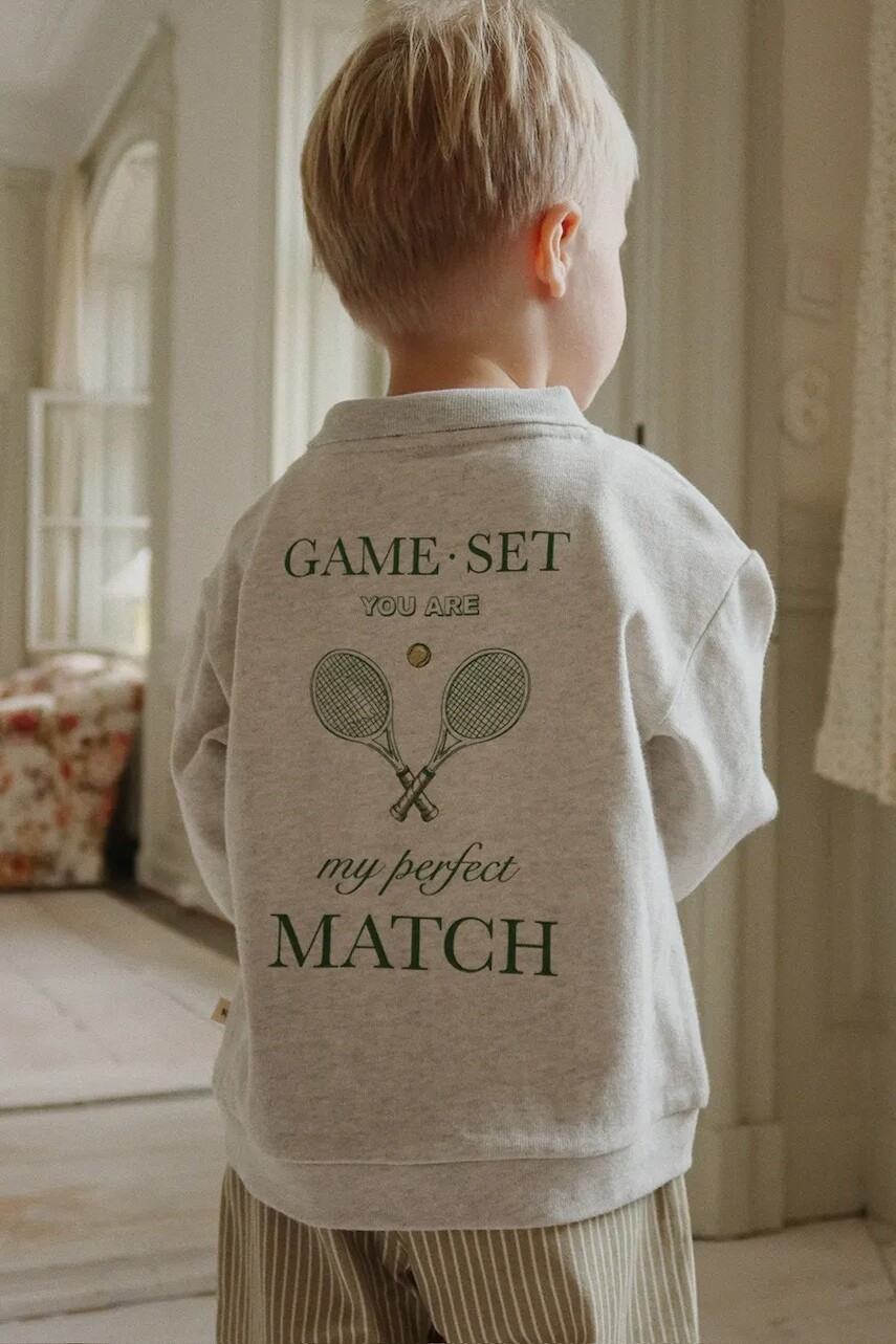 Detská bavlnená mikina Konges Sløjd SPOTTY LS POLO GOTS šedá farba, KS103989