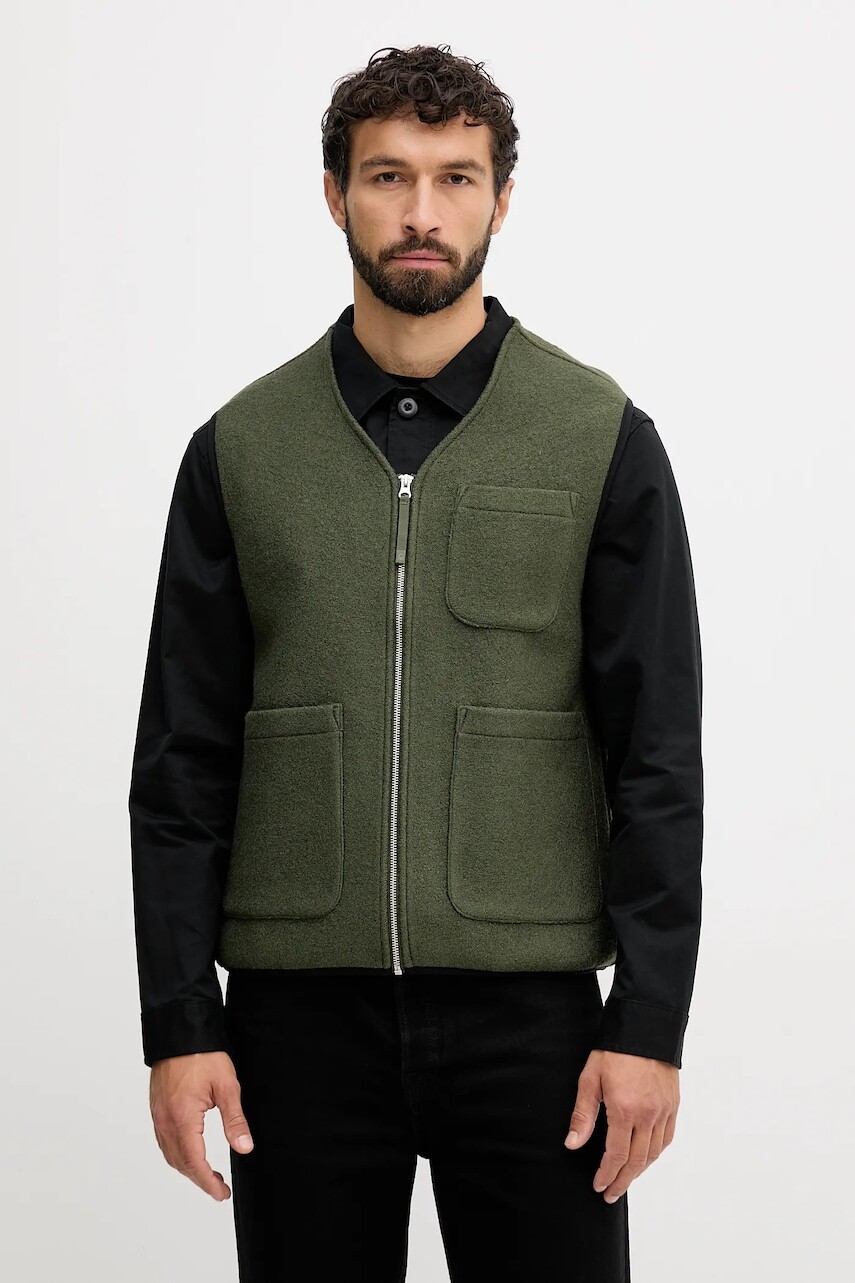 Vesta s prímesou vlny United Colors of Benetton zelená farba, prechodná, 24RDUJ00R