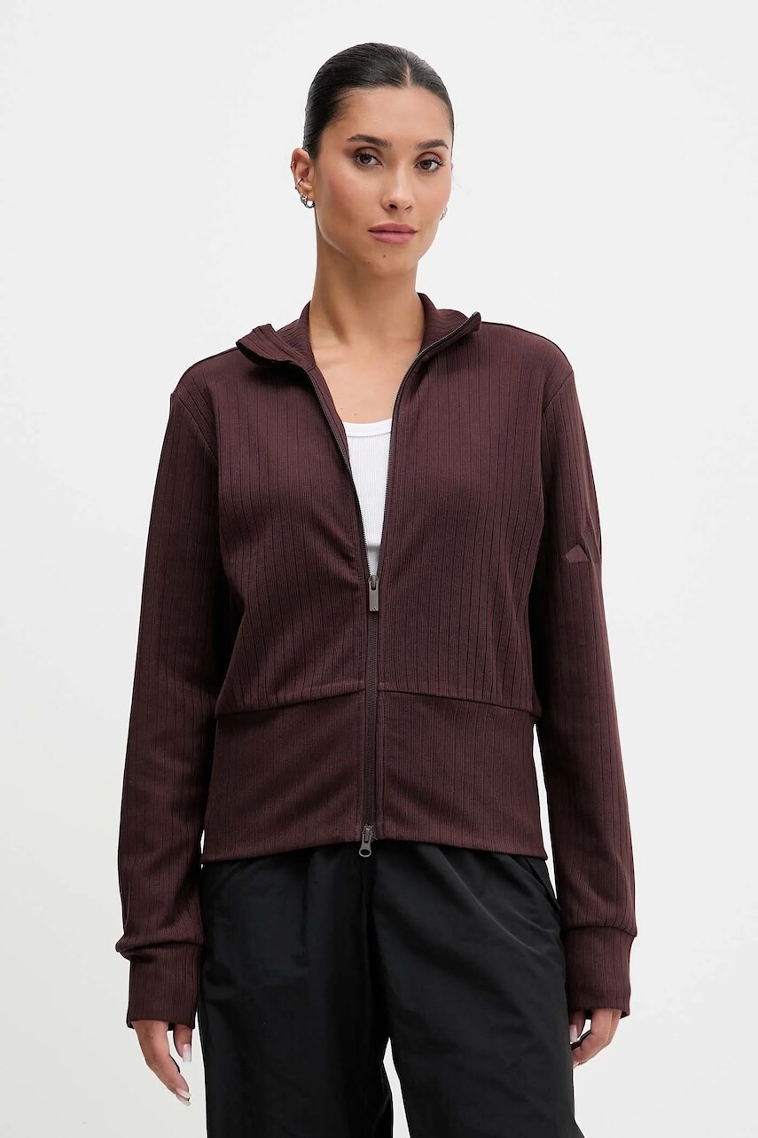 Mikina adidas All Szn Winterized hnedá farba, jednofarebná, JM5947