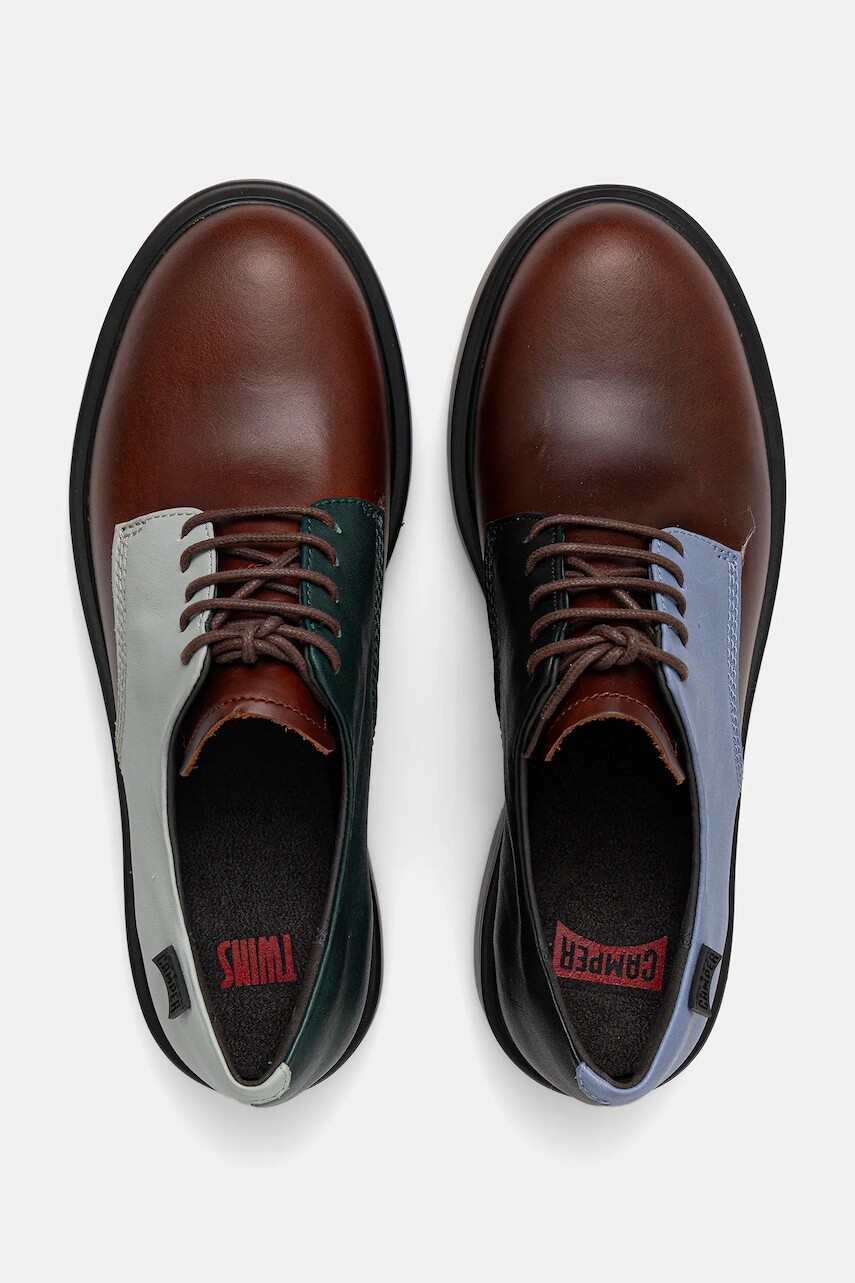 Kožené poltopánky Camper TWS čierna farba, na plochom podpätku, K201684-023