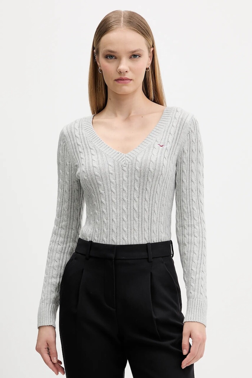 Sveter Hollister Co. šedá farba, ľahké, KI350-5132