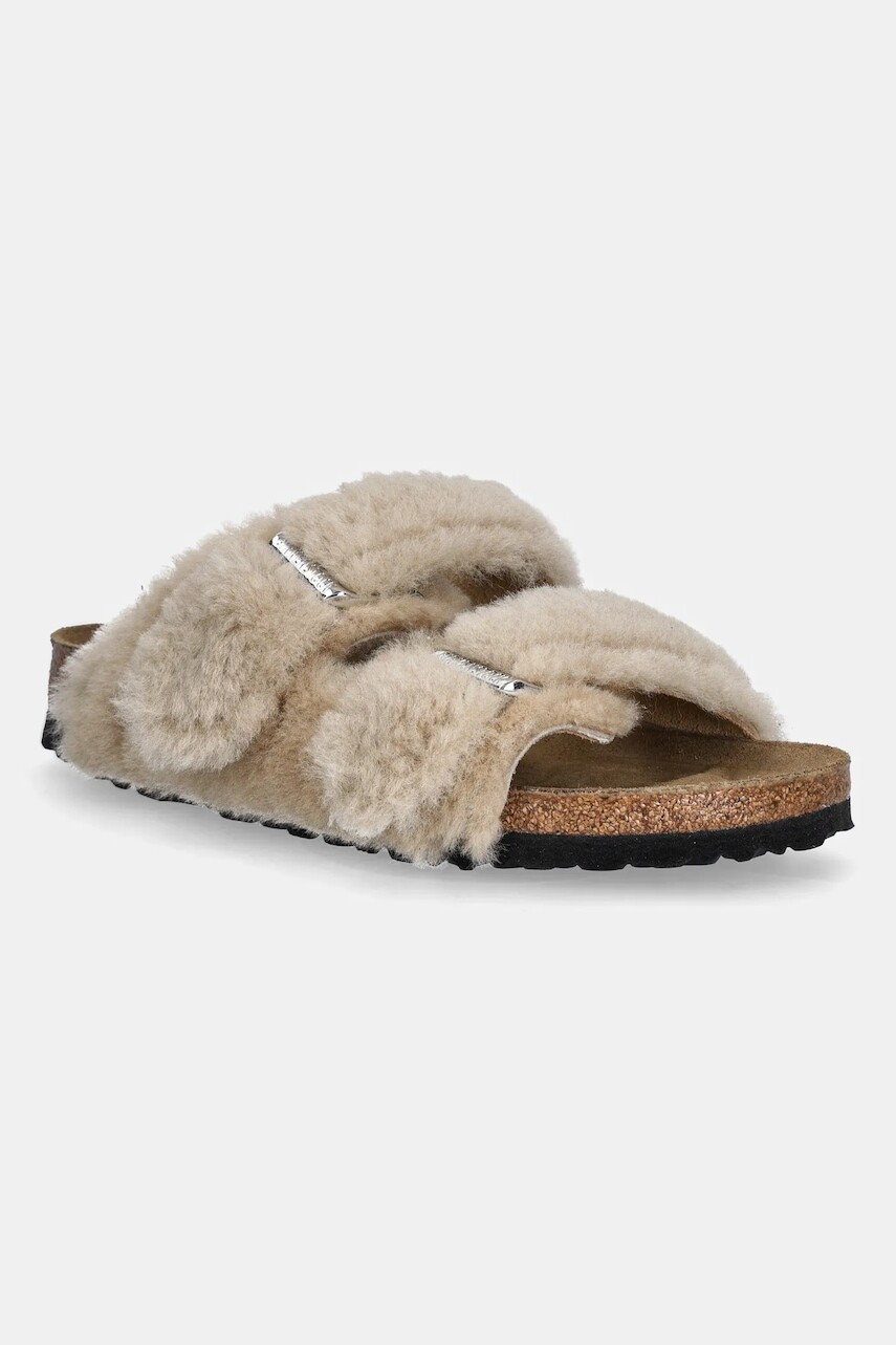 Papuče Birkenstock Arizona Shearling Upper béžová farba, 1030275