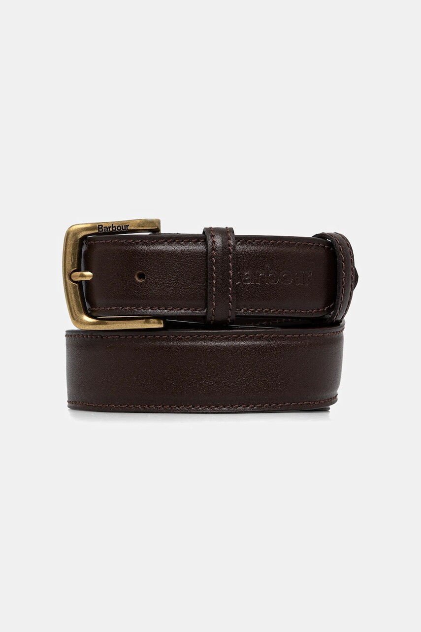 Kožený opasok Barbour hnedá farba, MAC0482