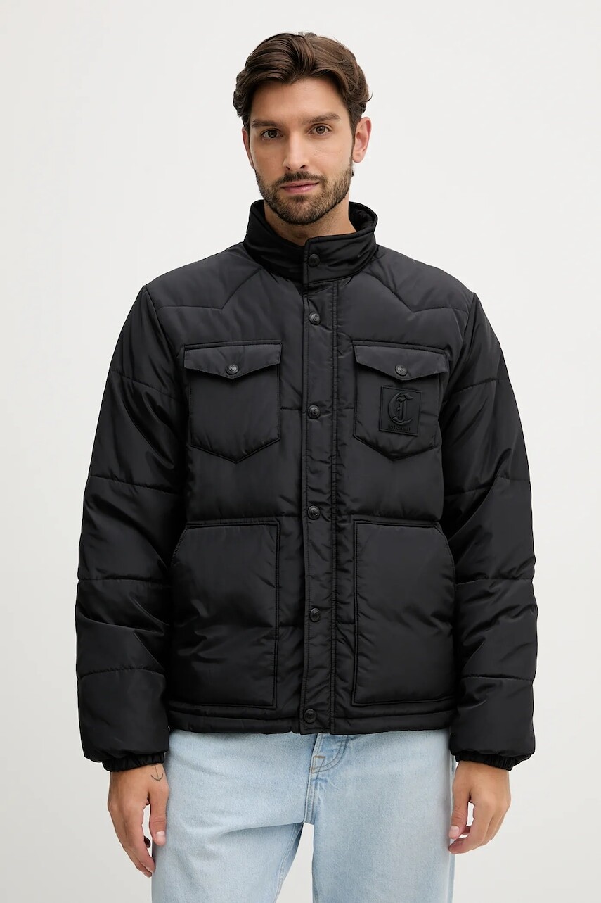 Bunda Just Cavalli čierna farba, zimná, 79OAS407 CQUD4