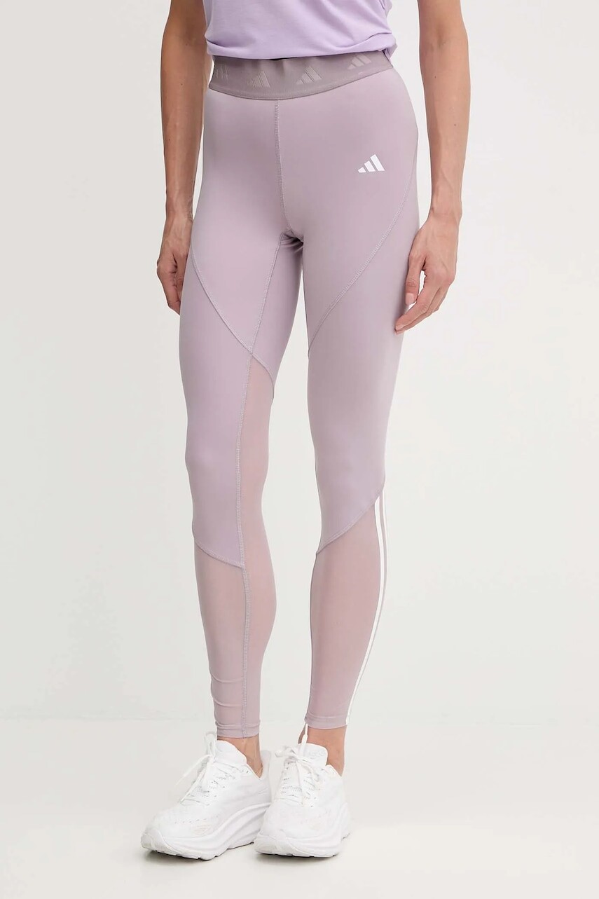Tréningové legíny adidas Performance HYGLM ružová farba, vzorované, JX7345