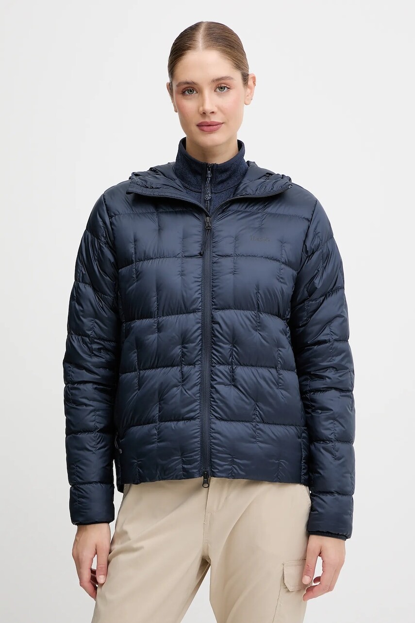 Turistická bunda Haglöfs Hede tmavomodrá farba, 608098