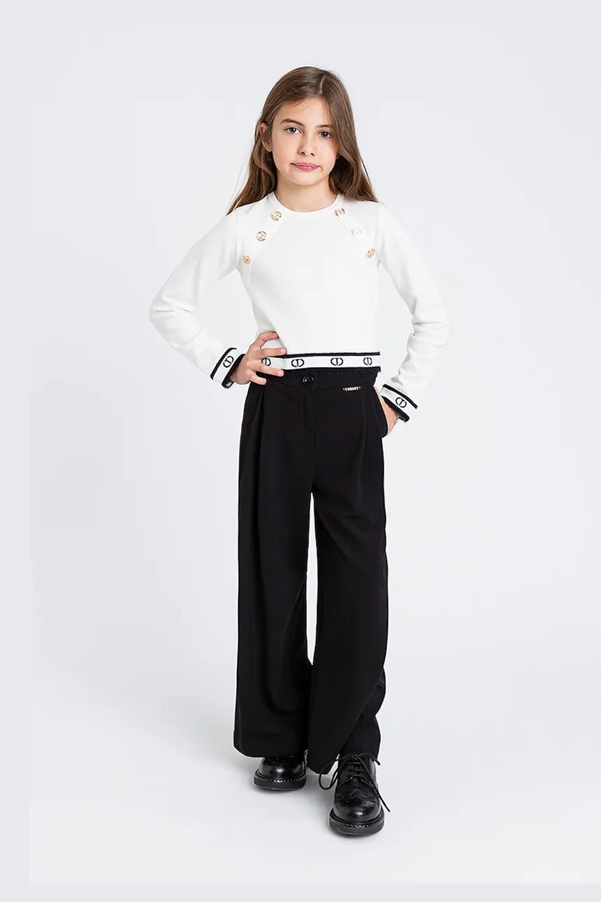 Detské nohavice Twinset čierna farba, jednofarebné, 252GJ2274