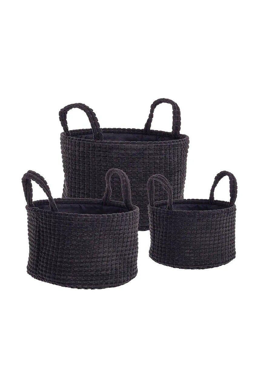 Sada úložných košíkov Bizzotto Nicky 3-pak čierna farba