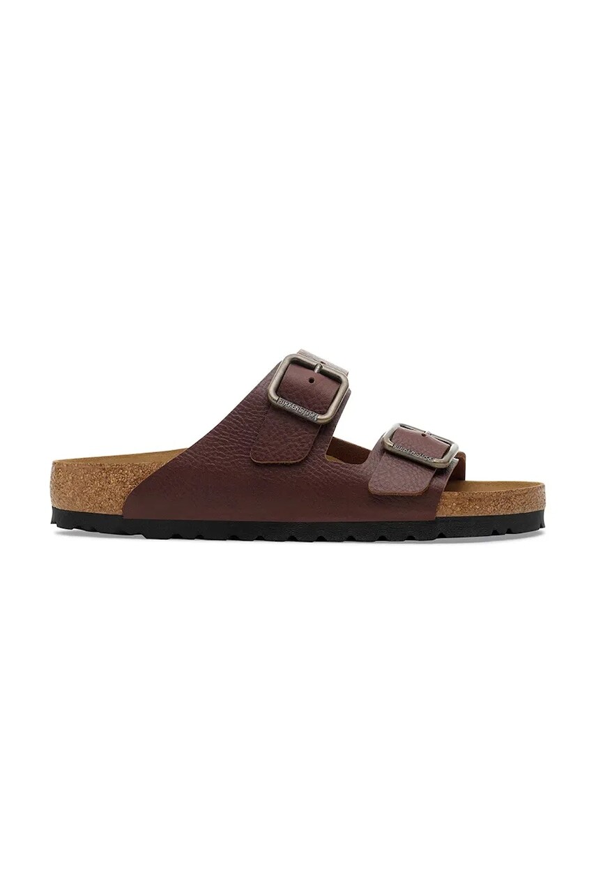 Kožené šľapky Birkenstock Arizona Vintage Wood Wire Buckle hnedá farba, 1030702
