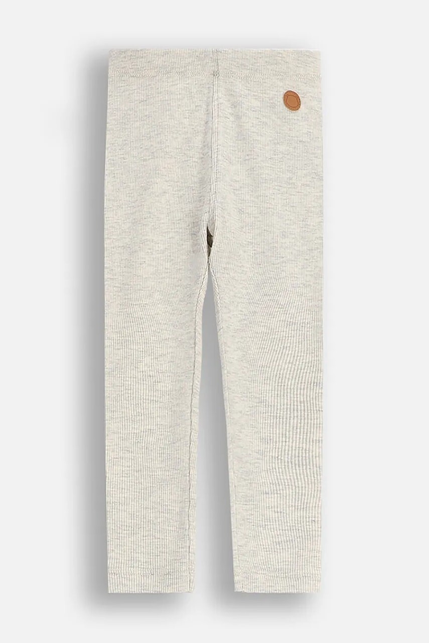 Bavlnené legíny pre bábätká Coccodrillo šedá farba, jednofarebná, FOREST FRIENDS BOY NEWBORN