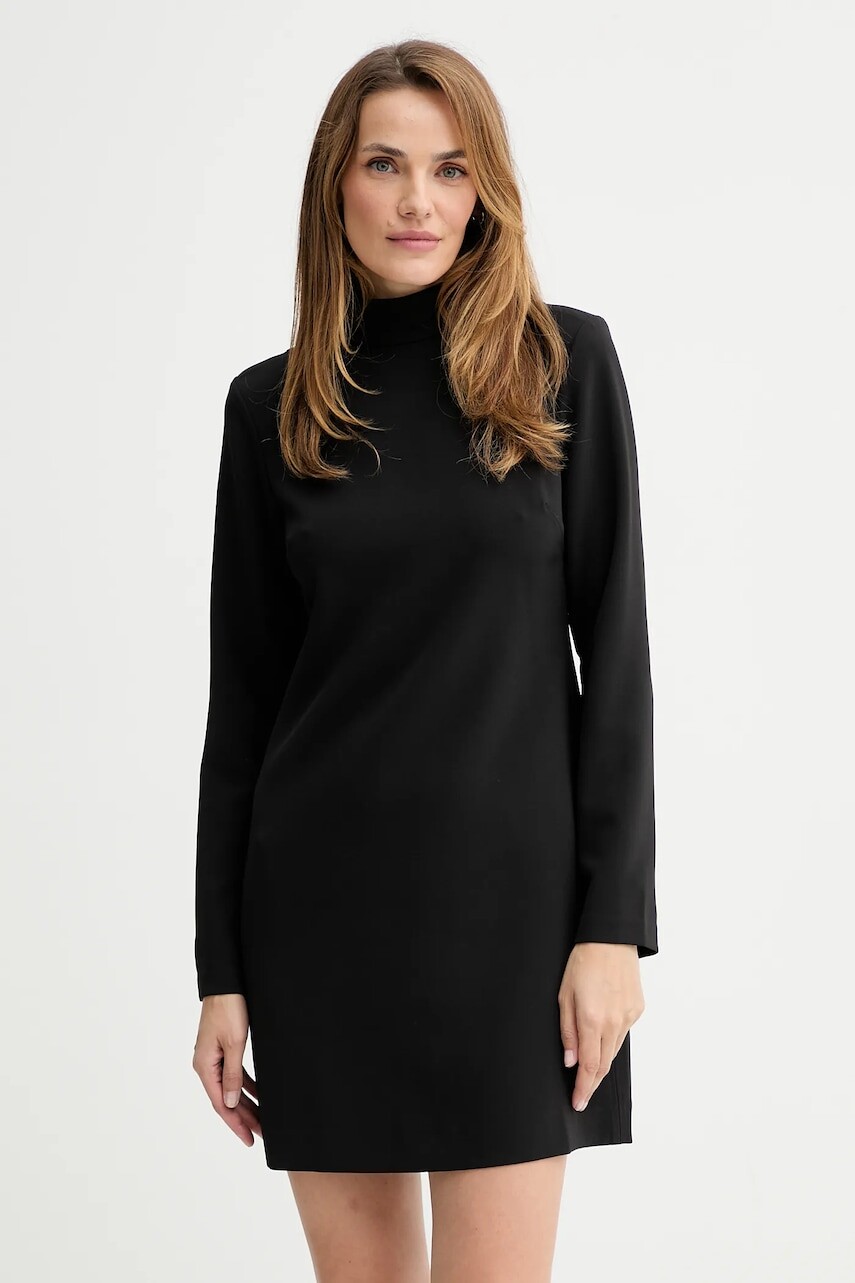 Šaty Calvin Klein čierna farba, mini, rovný strih, LV044D038G