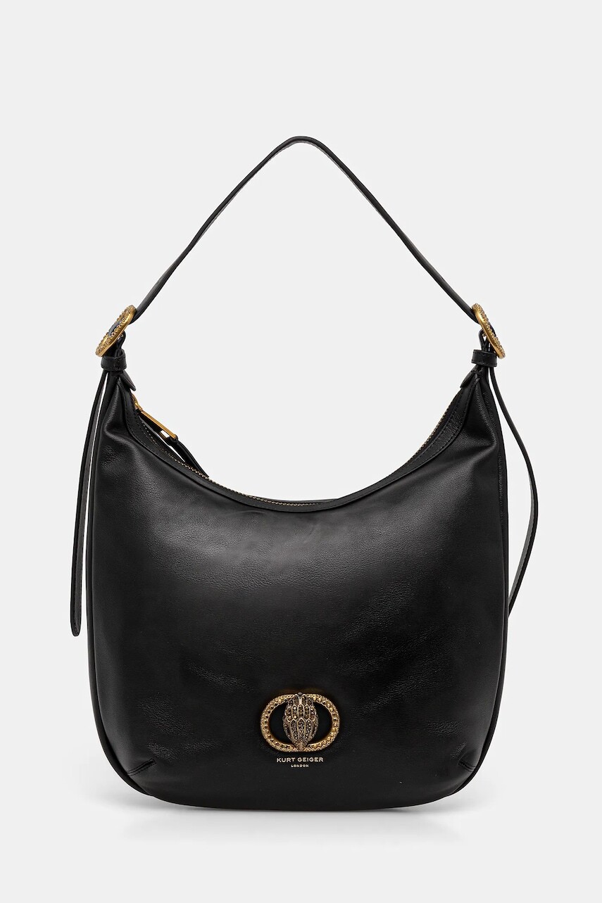 Kožená kabelka Kurt Geiger London CHELSEA čierna farba, 4978900109