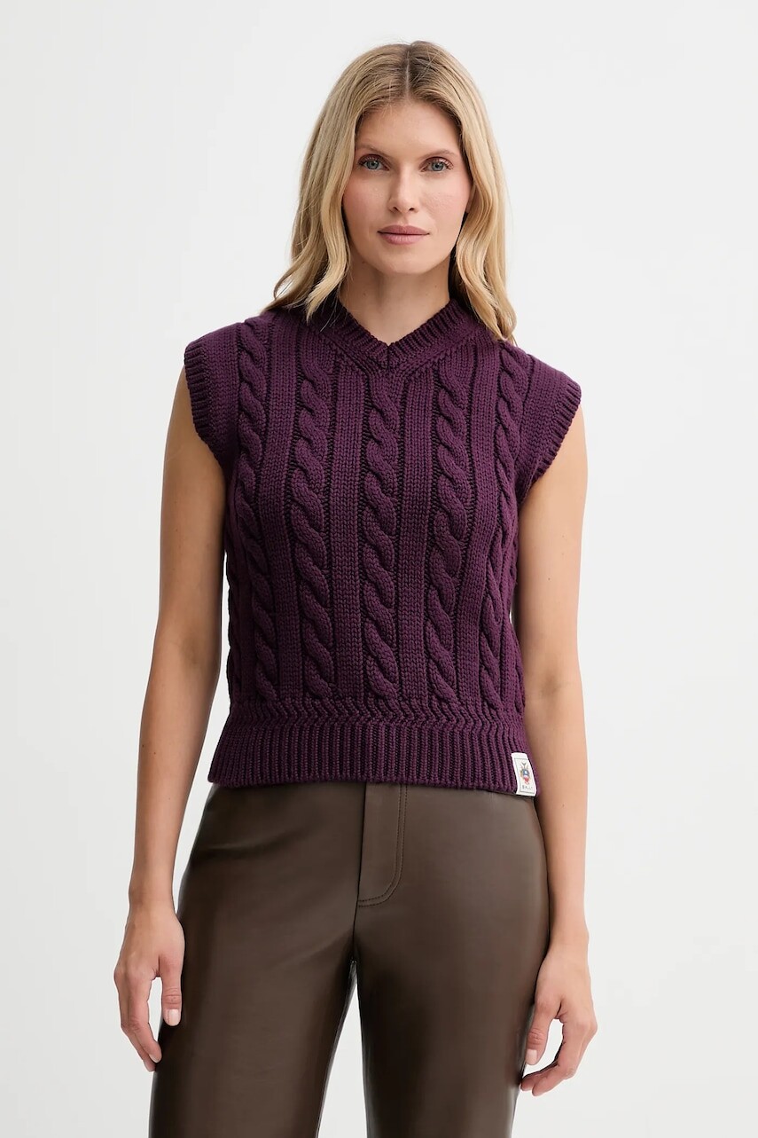 Vlnená vesta Bally fialová farba, teplé, WKN0AN