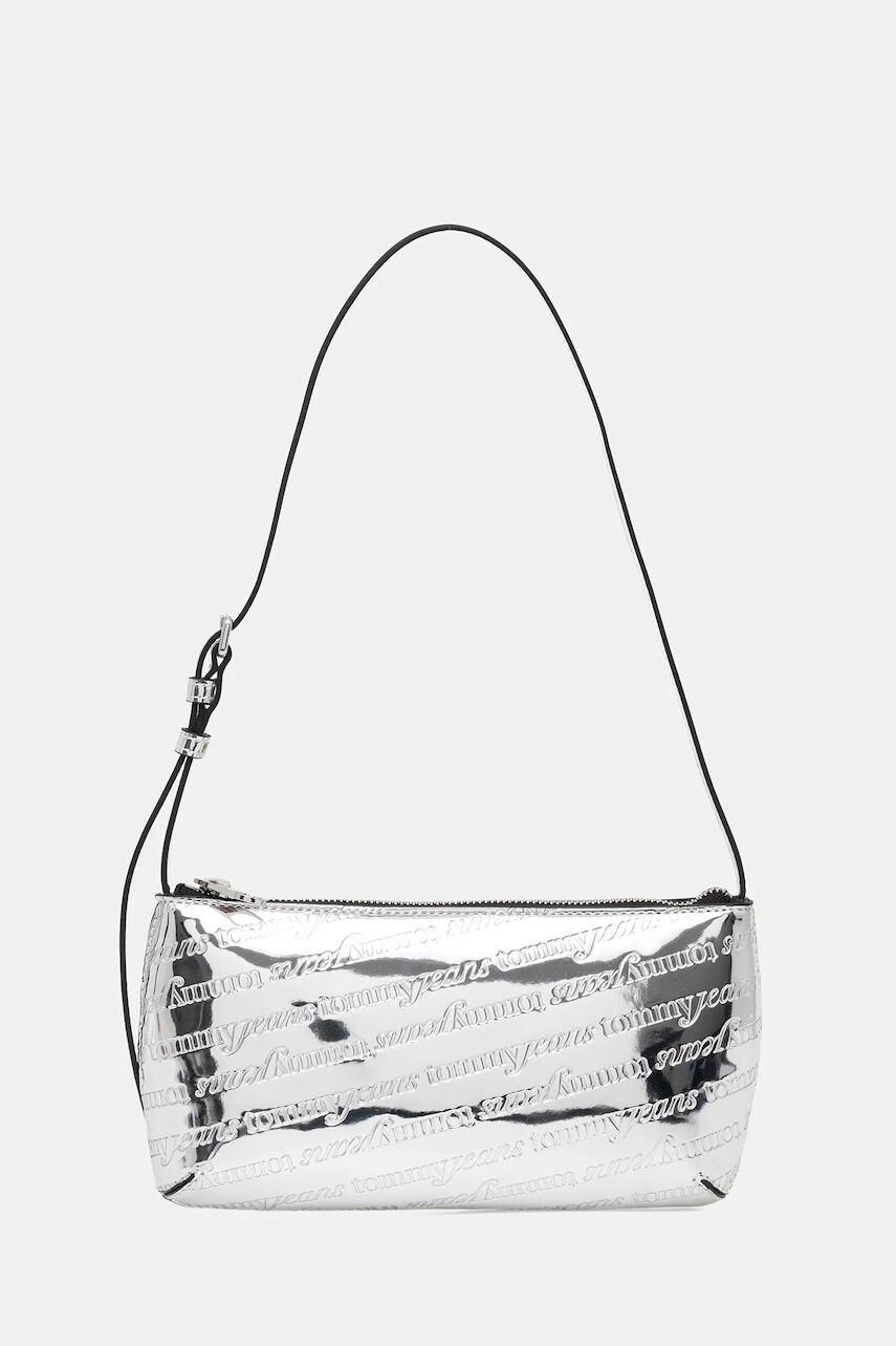 Kabelka Tommy Jeans strieborná farba, AW0AW18009