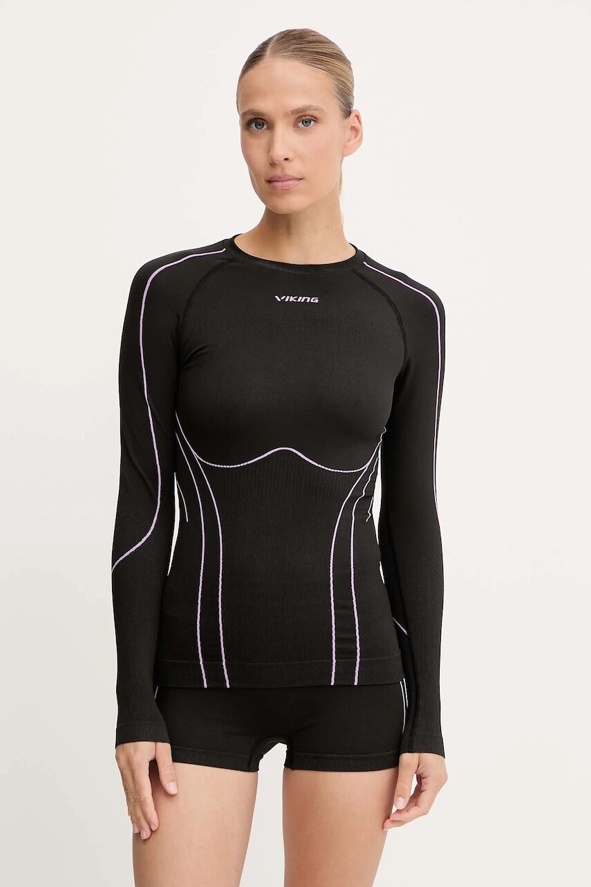 Funkčné tričko s dlhým rukávom Viking Etna 2.0 čierna farba, 500/27/6047