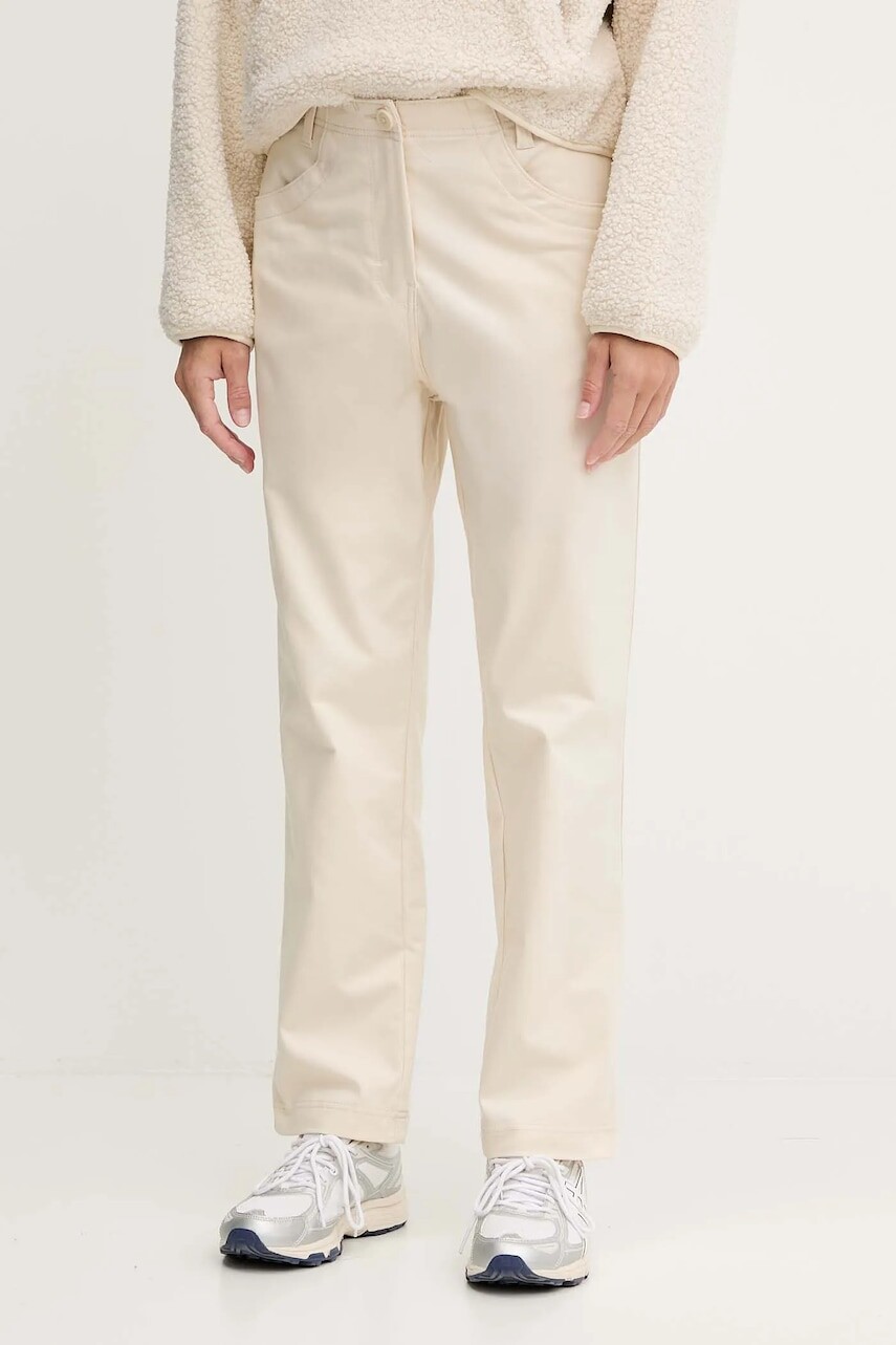 Nohavice Napapijri M-Isarco béžová farba, rovný strih, vysoký pás, NP0A88XWN1J1
