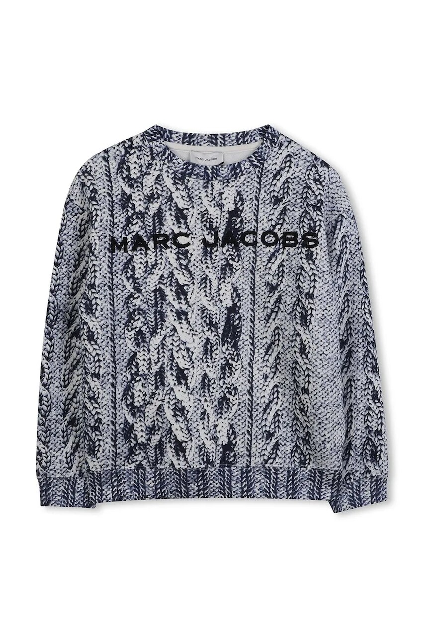 Detská mikina Marc Jacobs modrá farba, vzorovaná, W60627