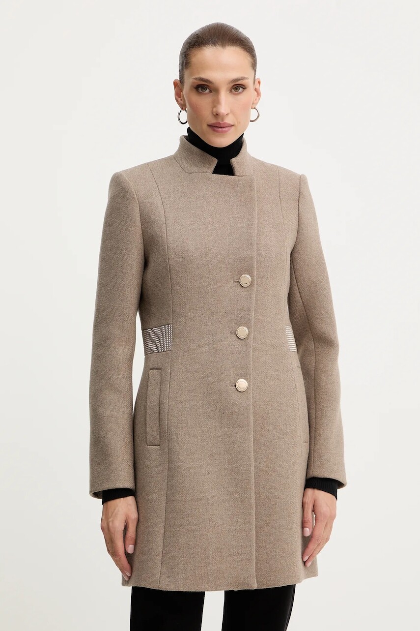 Kabát s prímesou vlny Morgan béžová farba, GUERTA