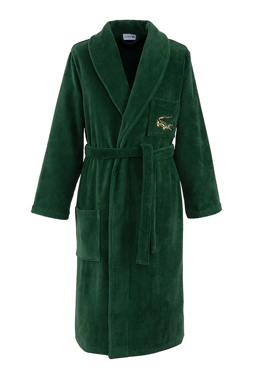 Bavlnený župan Lacoste LRENE Vert XL zelená farba
