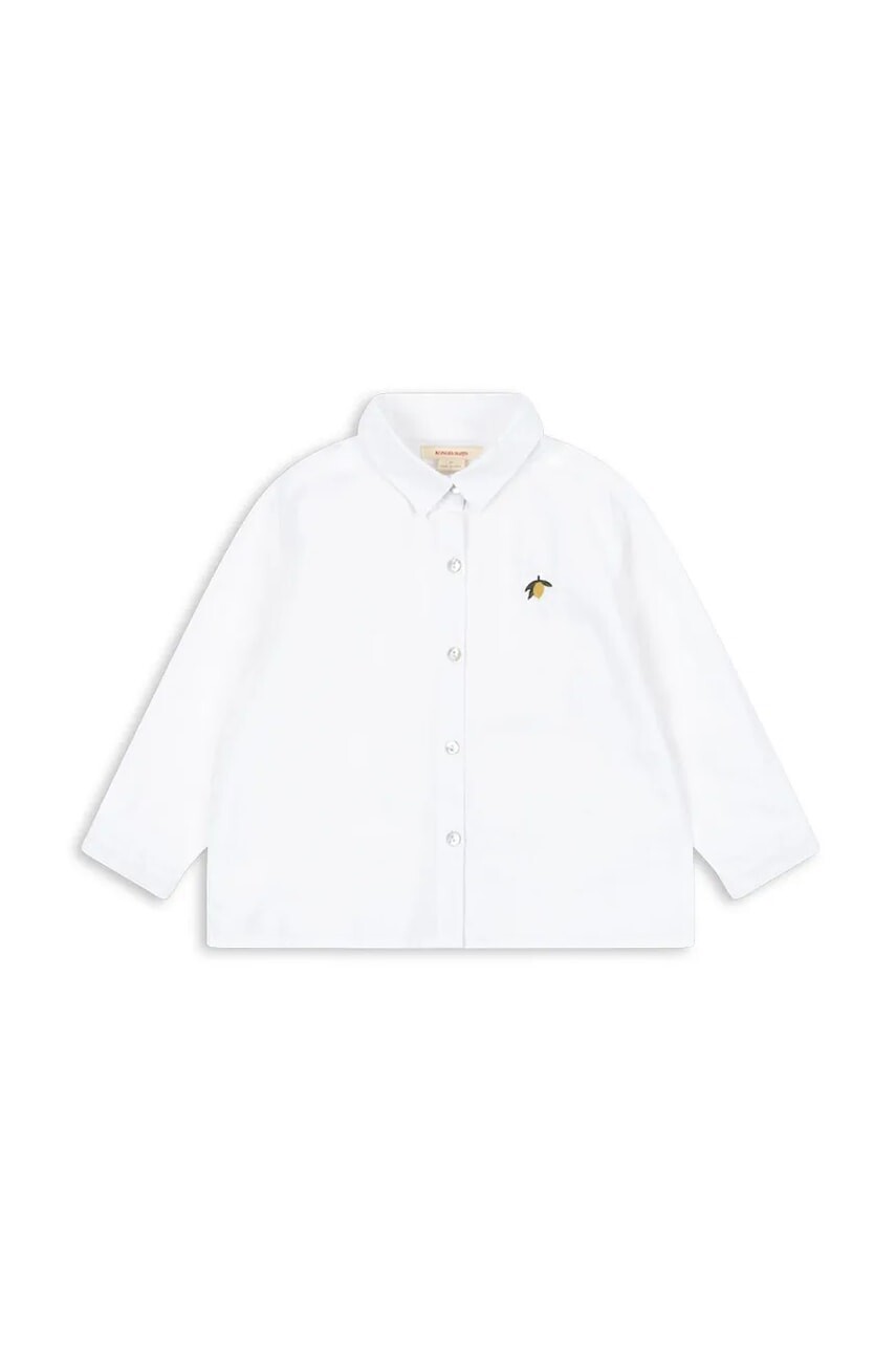 Detská bavlnená košeľa Konges Sløjd RAY SHIRT GOTS biela farba, KS104408