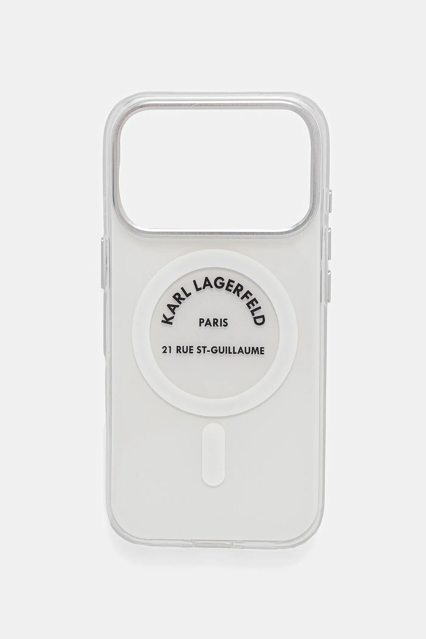 Puzdro na mobil Karl Lagerfeld iPhone 17 Pro priehľadná farba, KLHMP17LHKRSGPT