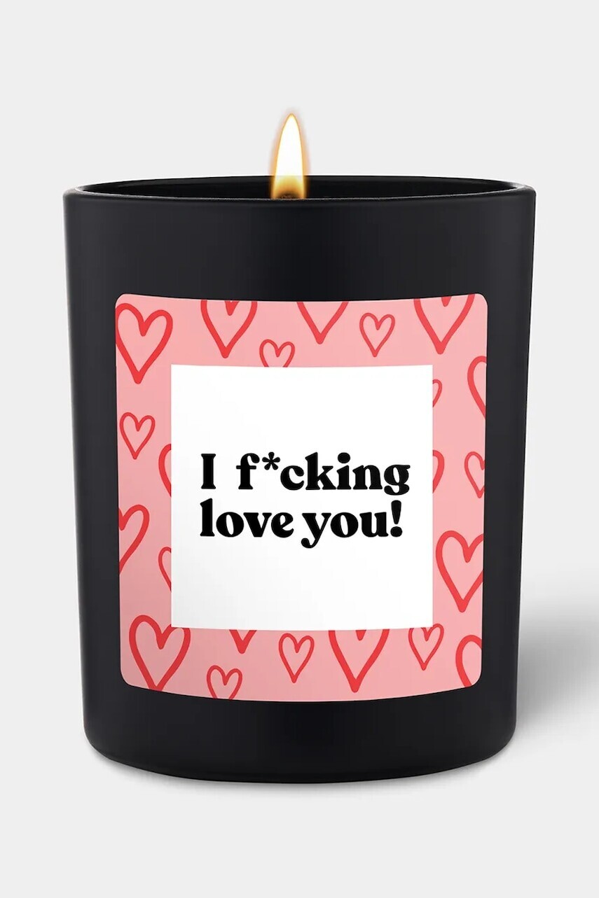 Vonná sójová sviečka CandleHand I F*cking Love You! čierna farba