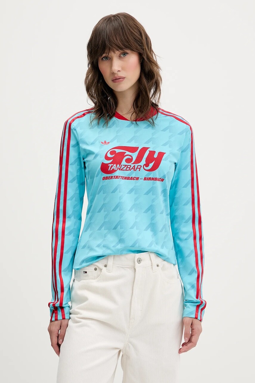 Tričko s dlhým rukávom adidas Originals Footie Aop Ls modrá farba, JW0271