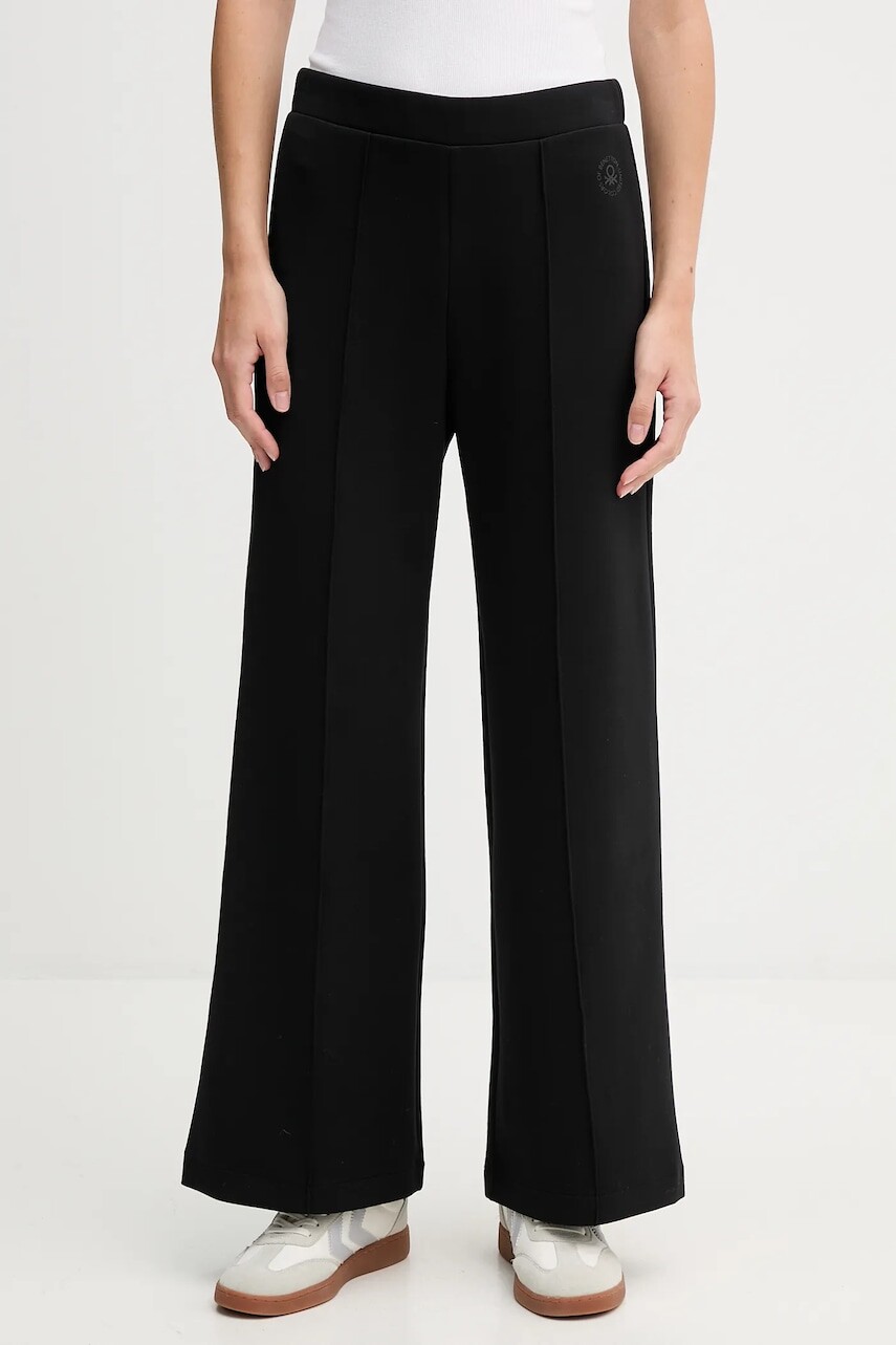 Tepláky United Colors of Benetton čierna farba, jednofarebné, 3Y2F3F04K