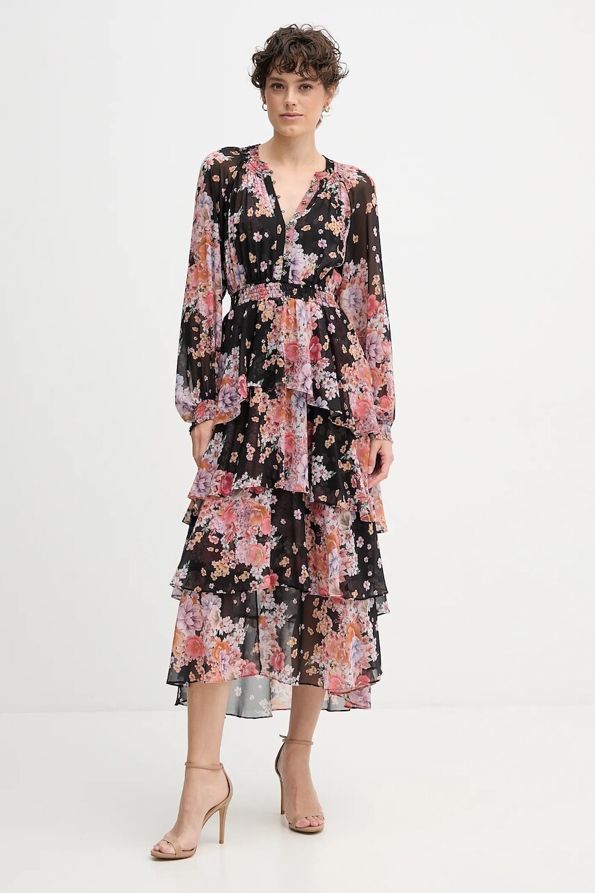 Šaty Hale BOB čierna farba, mini, áčkový strih, 58YZ672A