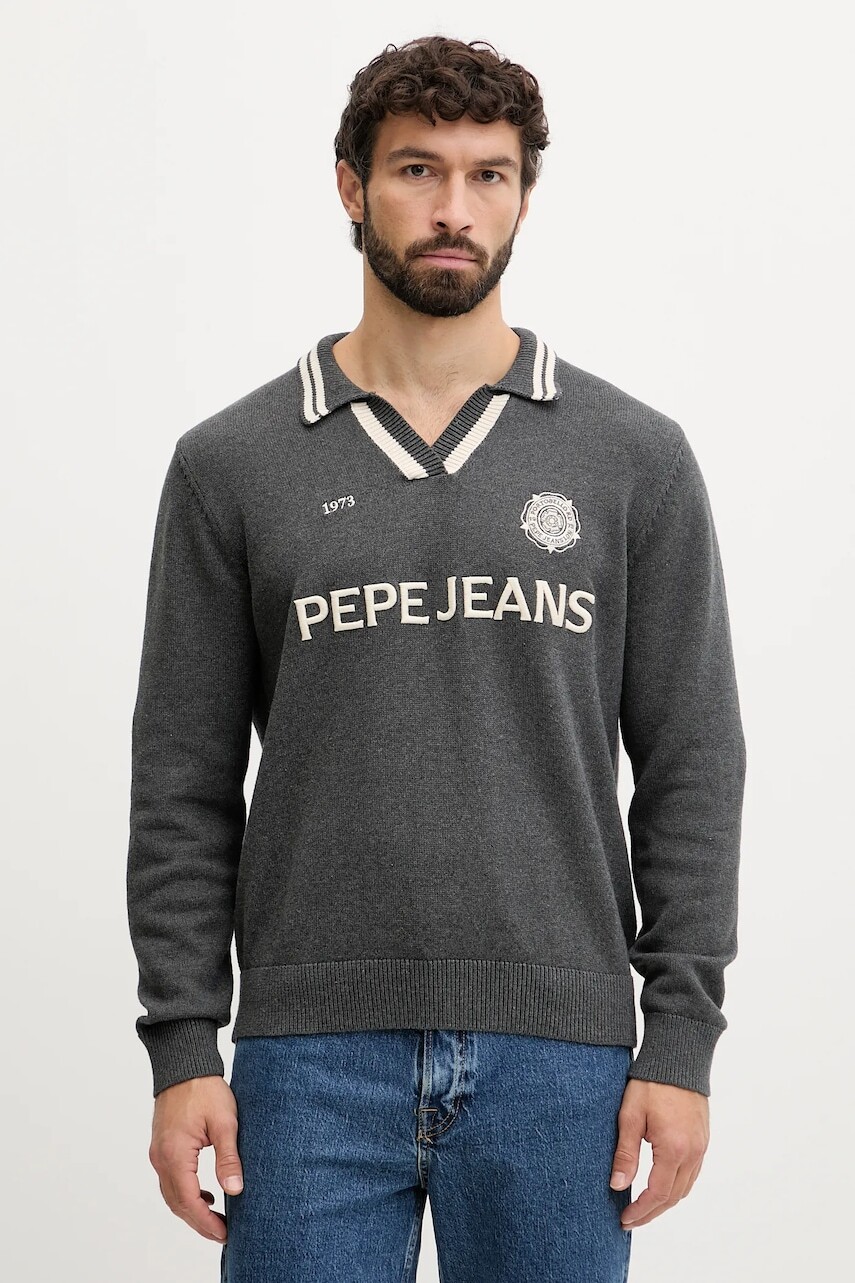Bavlnený sveter Pepe Jeans šedá farba, PM7000020