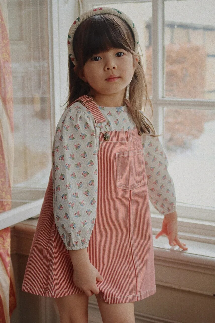 Dievčenské bavlnené šaty Konges Sløjd LUC SPENCER DRESS GOTS ružová farba, mini, áčkový strih, KS104353