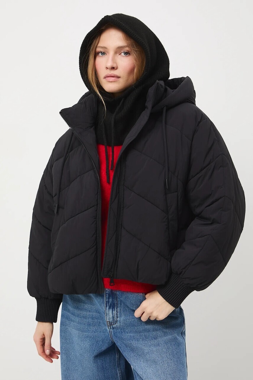 Bunda Medicine čierna farba, zimná, oversize