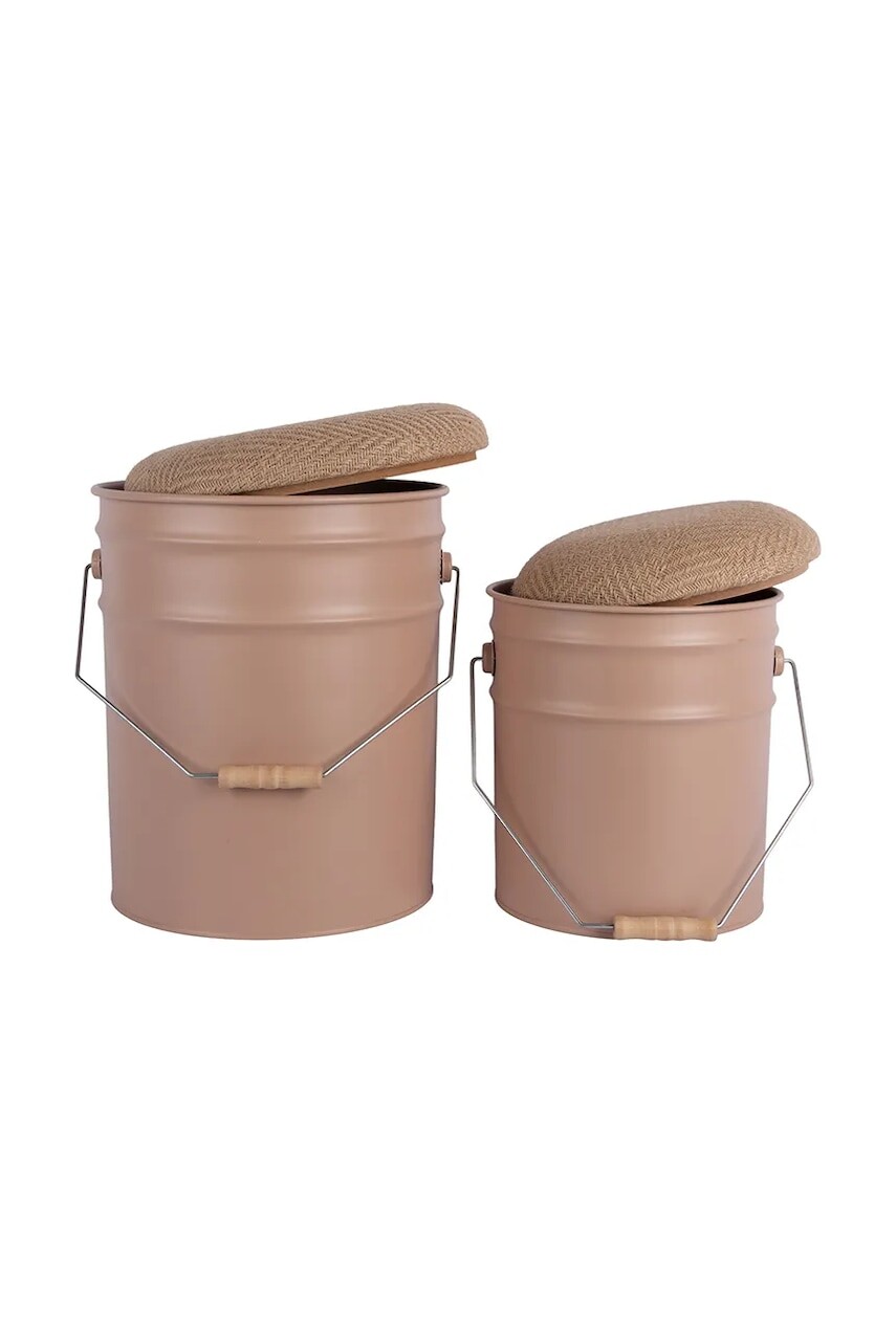 Stolička s úložným priestorom Leitmotiv Buckets 39 x 31 cm 2-pak béžová farba