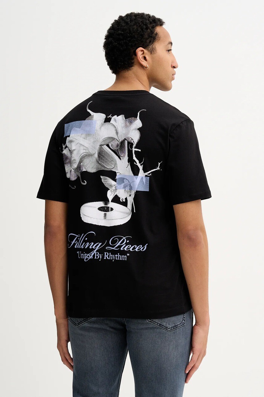 Bavlnené tričko Filling Pieces Grammophone pánske, čierna farba, s potlačou, 422520500236