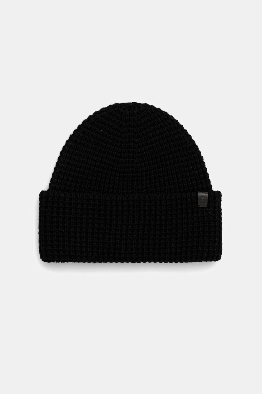 Čiapka s prímesou vlny AllSaints čierna farba, 29ASMC531463